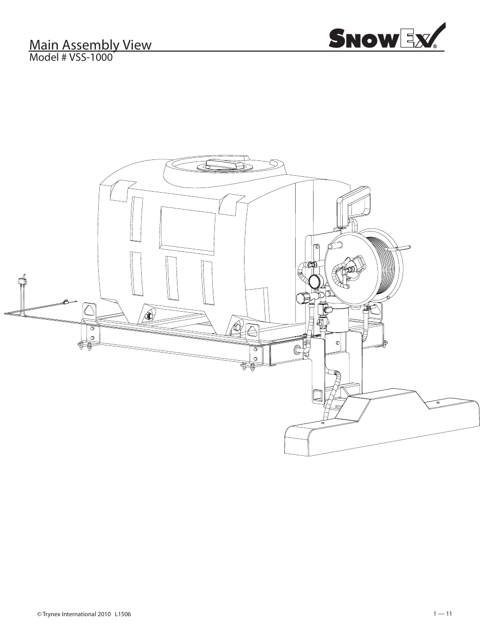 Main assembly view | SnowEx VSS-3000 User Manual | Page 11 / 48