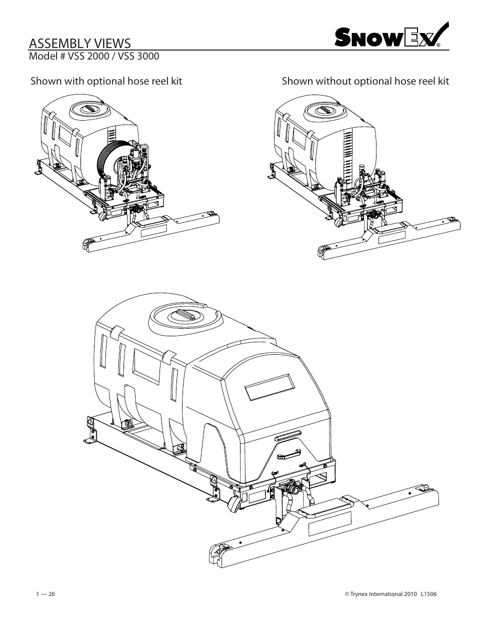 Assembly views | SnowEx VSS-3000 User Manual | Page 26 / 48