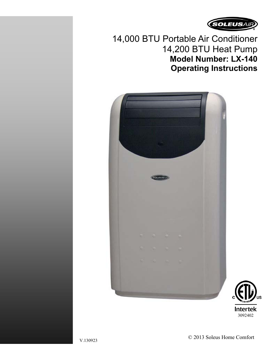 SoleusAir LX-140 User Manual | 18 pages