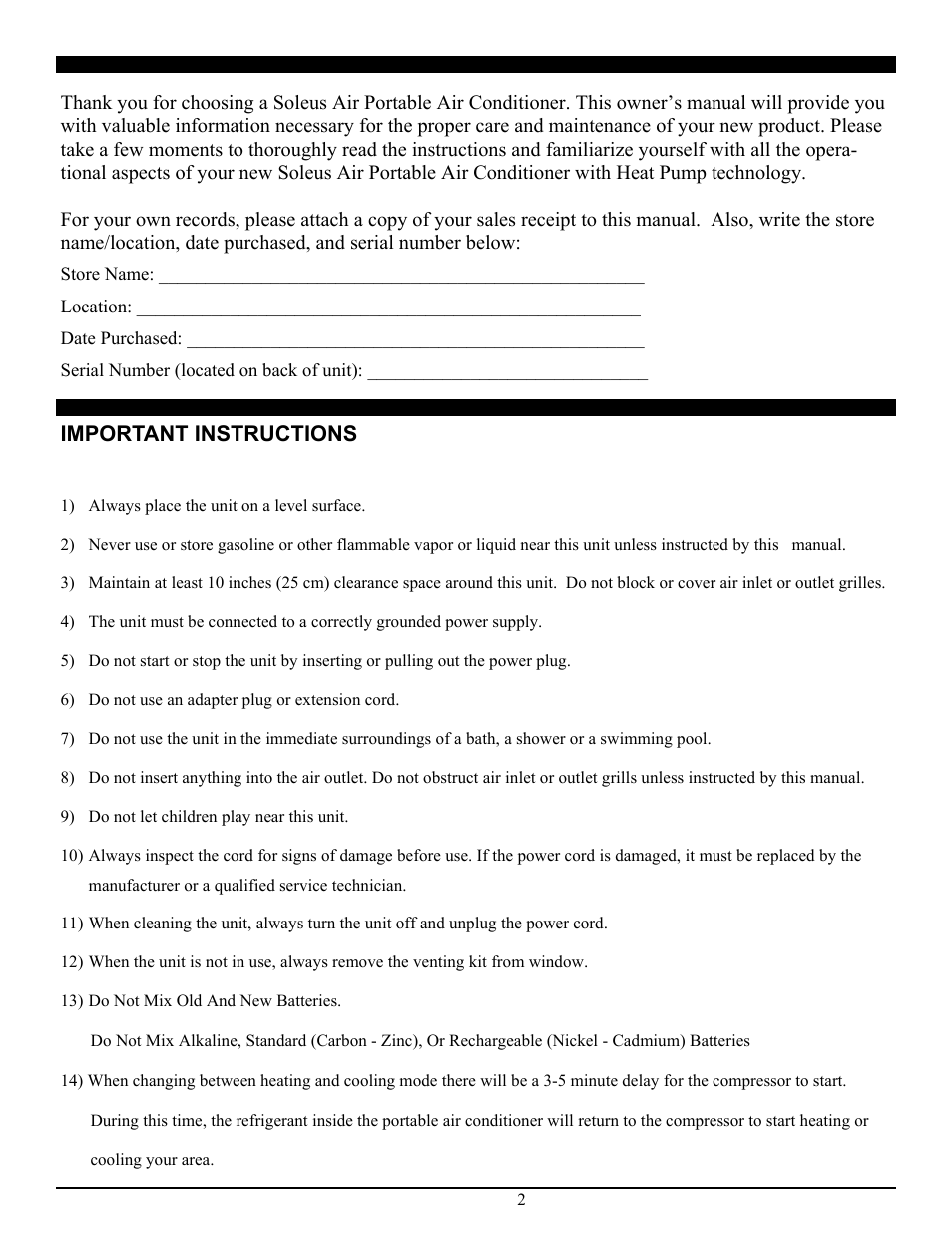 SoleusAir PH3-12R-03 User Manual | Page 2 / 16