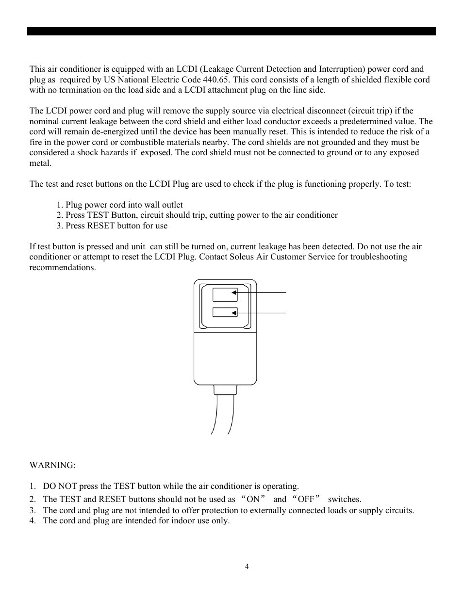 Lcdi power cord and plug | SoleusAir PH5-13R-32D User Manual | Page 4 / 16