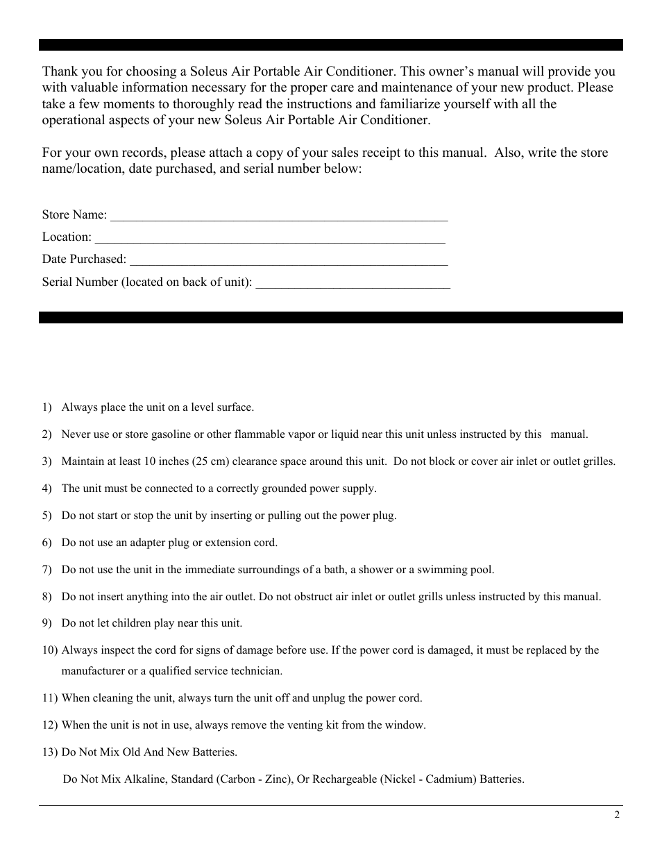 SoleusAir PE2-10R-32 User Manual | Page 2 / 16