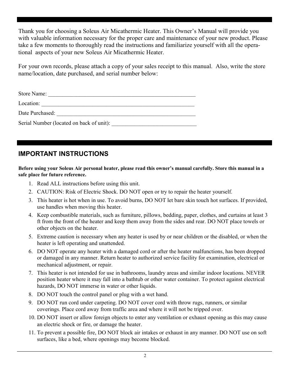 SoleusAir HM10-15E-32 User Manual | Page 2 / 10