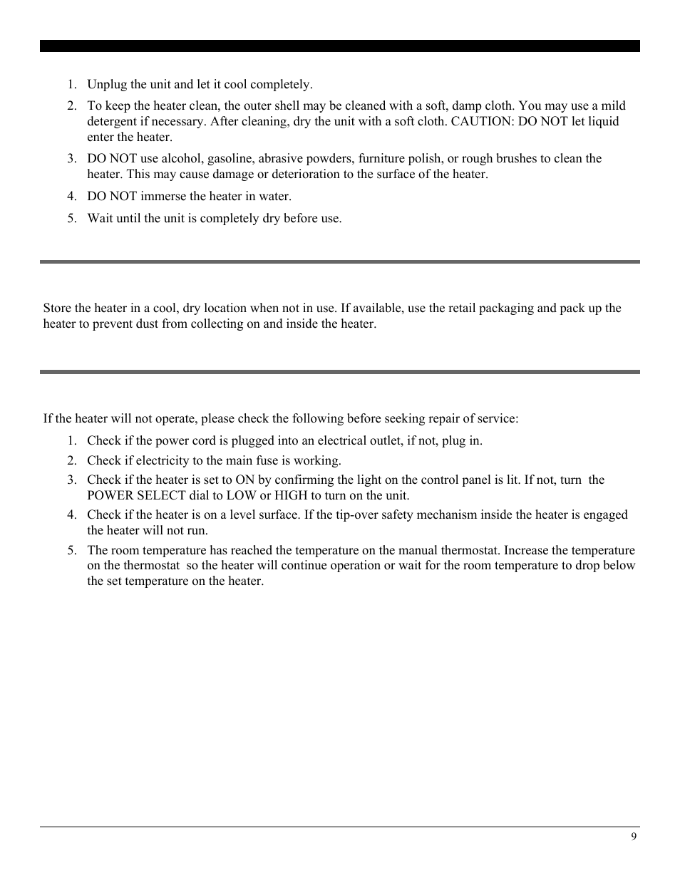 Storage, Troubleshooting | SoleusAir HM2-15R-32 User Manual | Page 9 / 10