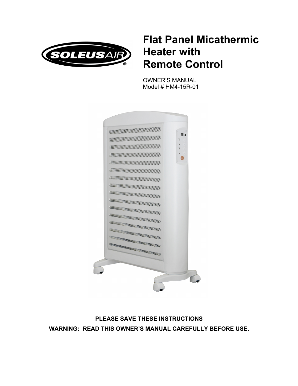 SoleusAir HM4-15R-01 User Manual | 9 pages