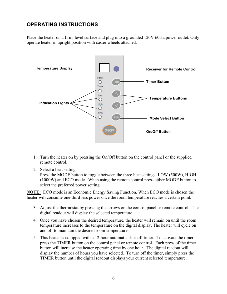 Operating instructions | SoleusAir HM4-15R-01 User Manual | Page 6 / 9