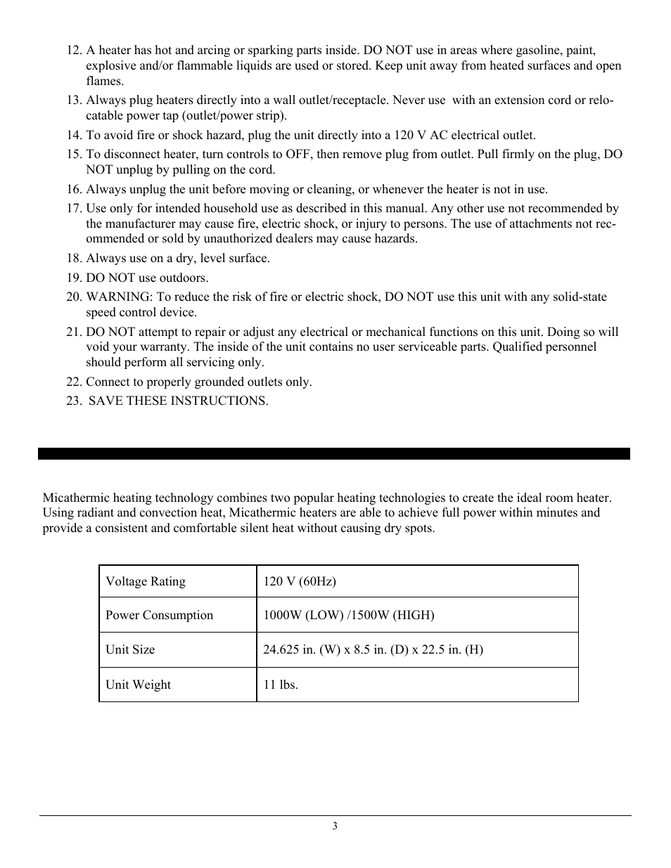 Product information & specifications, Disclaimer | SoleusAir HGW-308R User Manual | Page 3 / 11