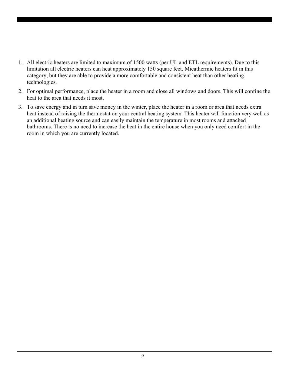 Operating instructions (continued), Optimal operating conditions | SoleusAir HGW-308R User Manual | Page 9 / 11