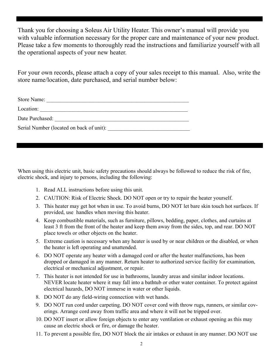 SoleusAir HI1-50-03 User Manual | Page 2 / 24