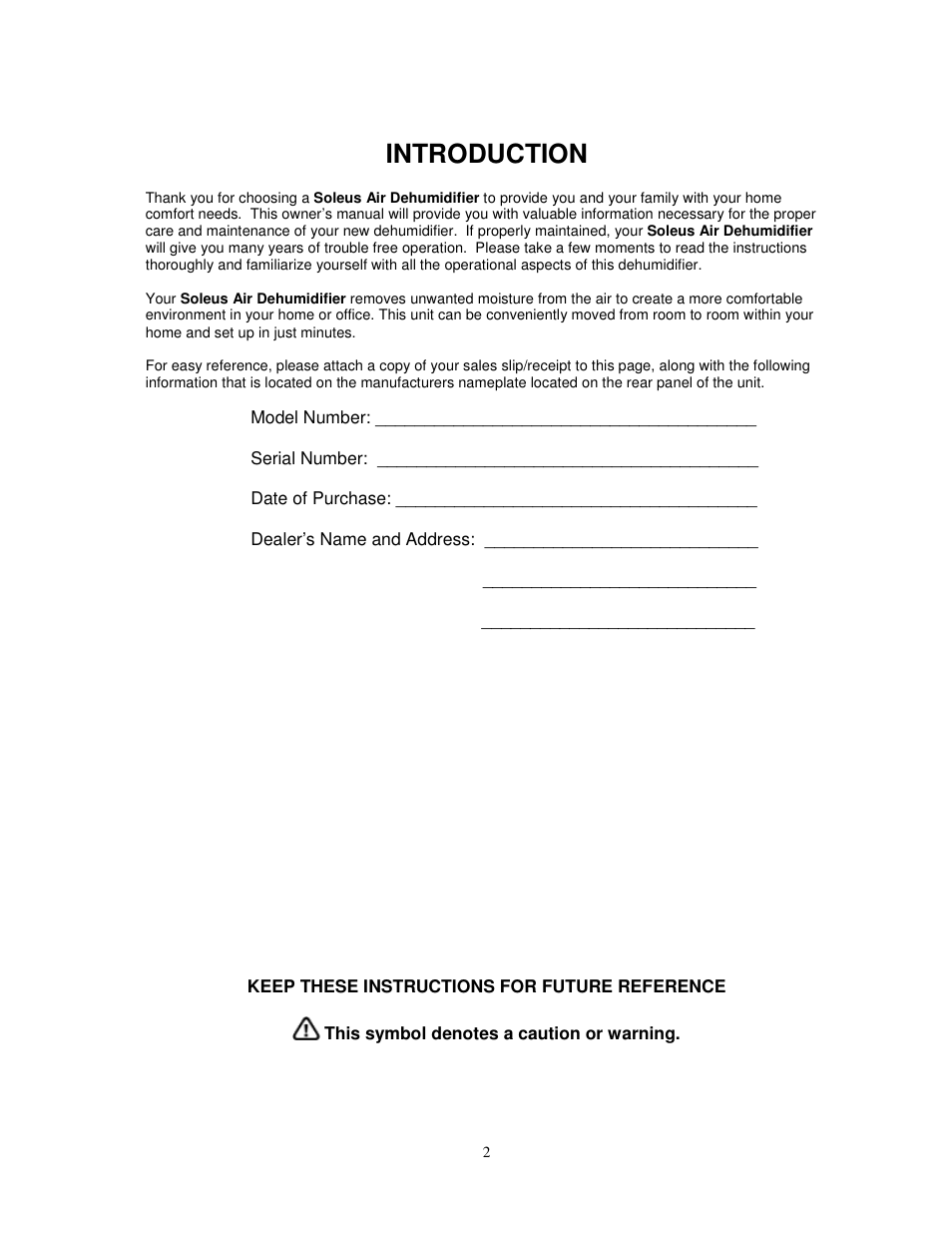 Introduction | SoleusAir CFM-40E User Manual | Page 2 / 13
