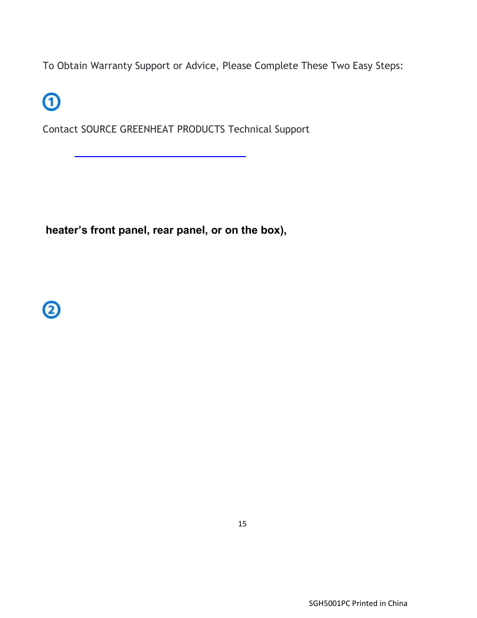 Source Green Heat SGH-500-1PC User Manual | Page 15 / 15