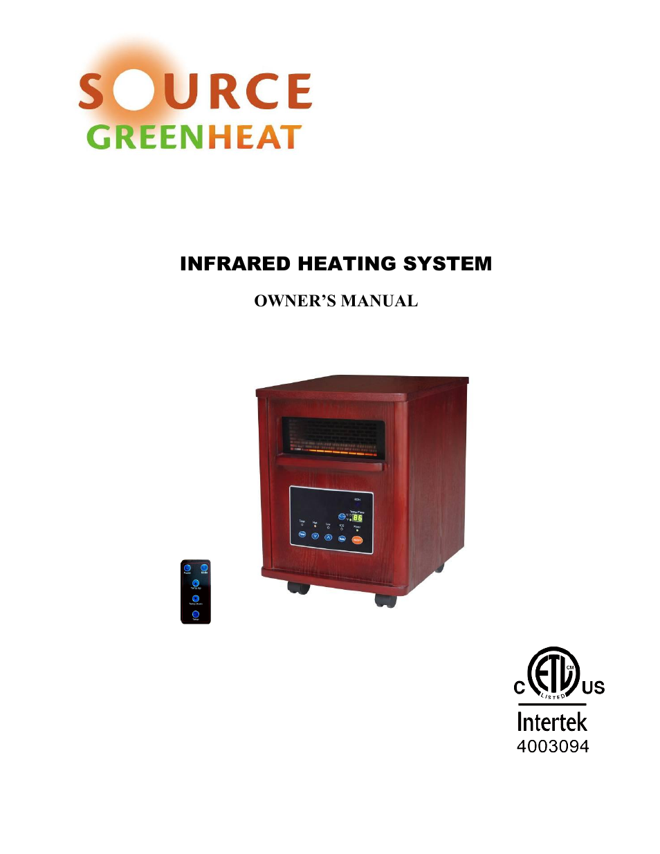 Source Green Heat SGH-1500 User Manual | 19 pages