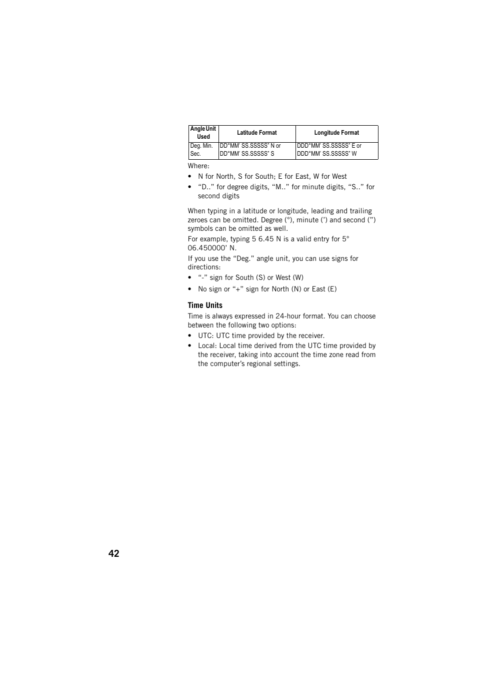 Time units | Spectra Precision ProFlex 800 CORS User Manual | Page 46 / 64