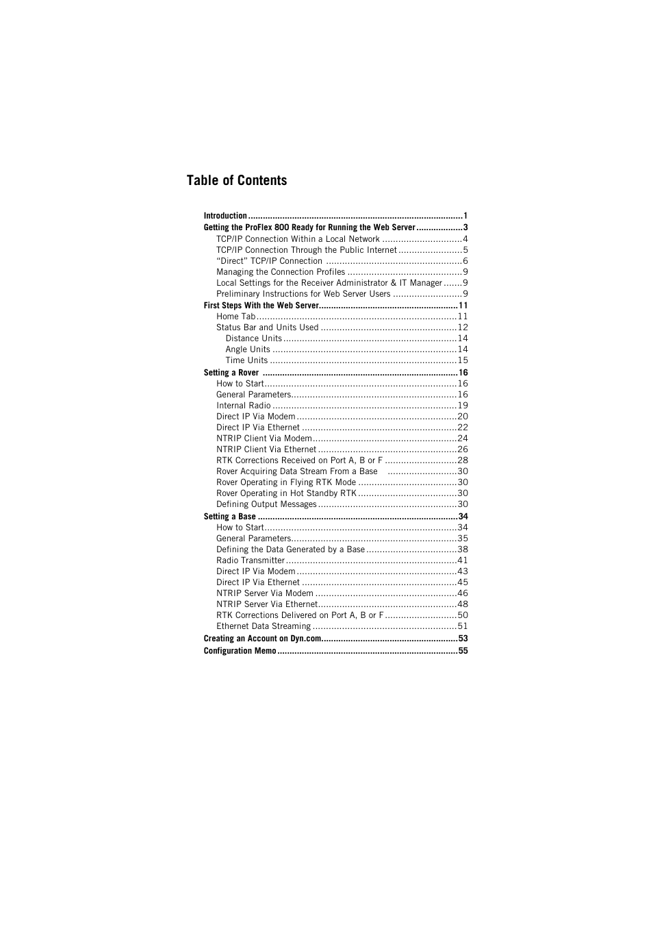 Spectra Precision ProFlex 800 Web Server User Manual | Page 3 / 64