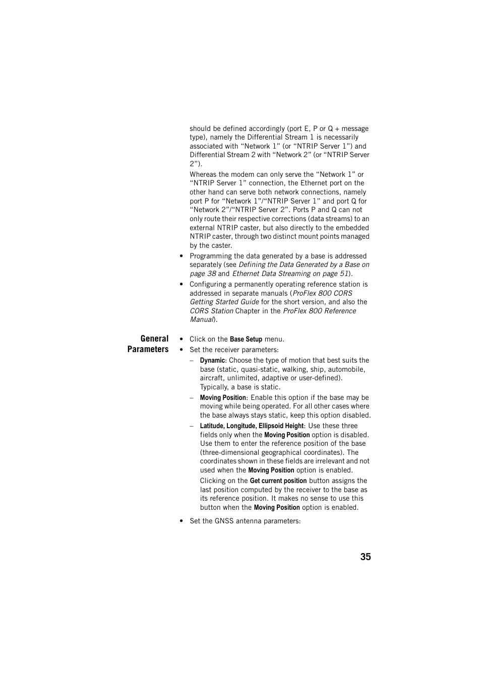 General parameters | Spectra Precision ProFlex 800 Web Server User Manual | Page 39 / 64