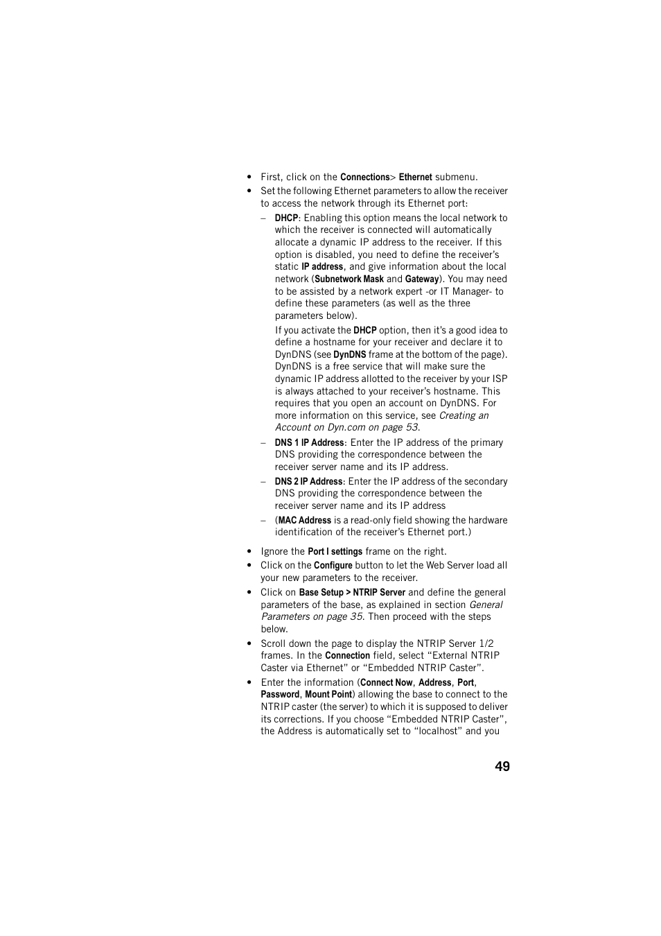 Spectra Precision ProFlex 800 Web Server User Manual | Page 53 / 64
