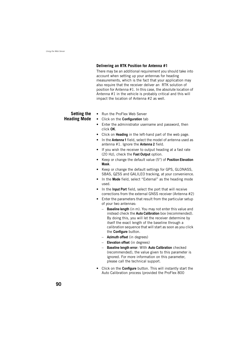 Setting the heading mode | Spectra Precision ProFlex 800 Reference Manual User Manual | Page 104 / 748