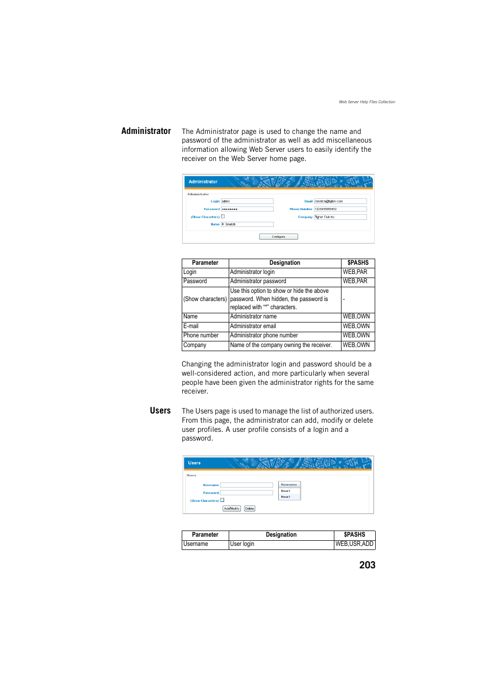 Administrator, Users | Spectra Precision ProFlex 800 Reference Manual User Manual | Page 217 / 748