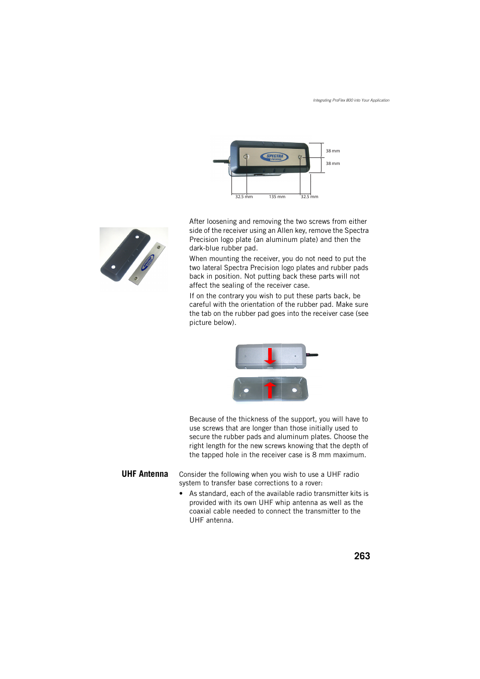 Uhf antenna | Spectra Precision ProFlex 800 Reference Manual User Manual | Page 277 / 748