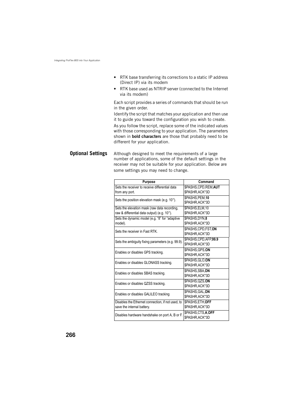 Optional settings | Spectra Precision ProFlex 800 Reference Manual User Manual | Page 280 / 748