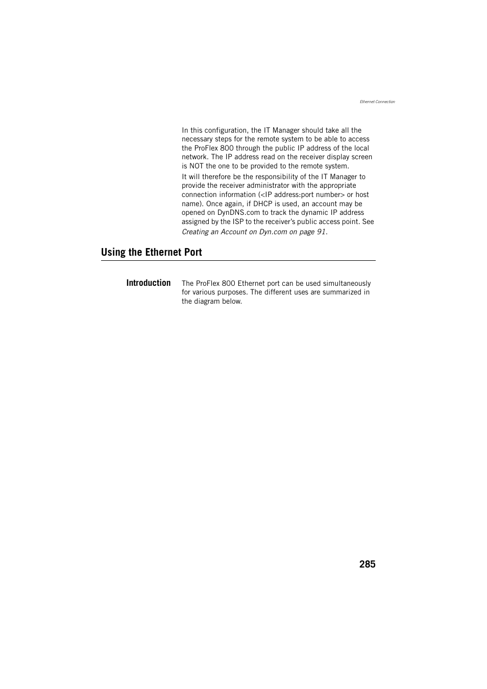 Using the ethernet port, Introduction | Spectra Precision ProFlex 800 Reference Manual User Manual | Page 299 / 748