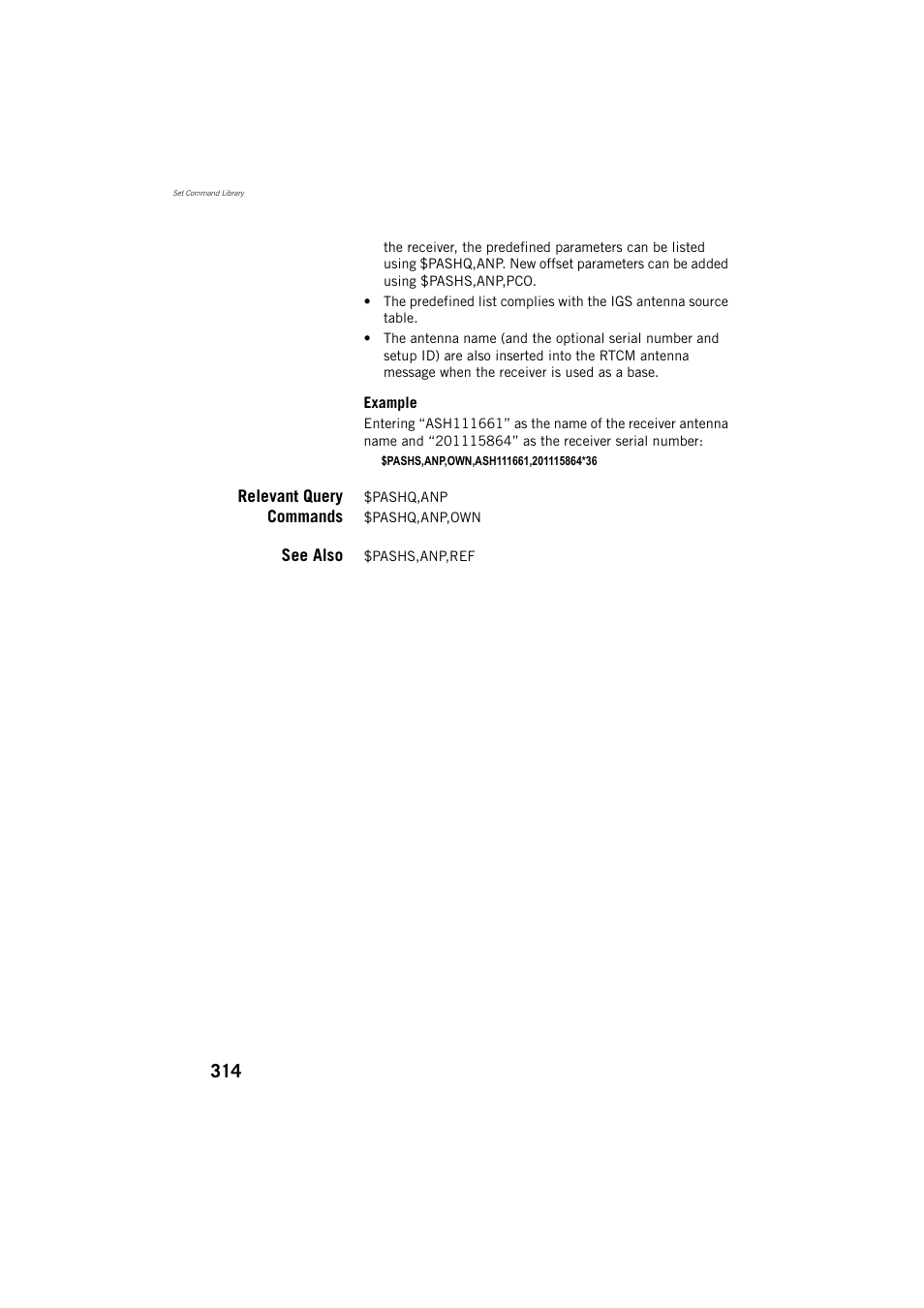 Relevant query commands, See also | Spectra Precision ProFlex 800 Reference Manual User Manual | Page 328 / 748