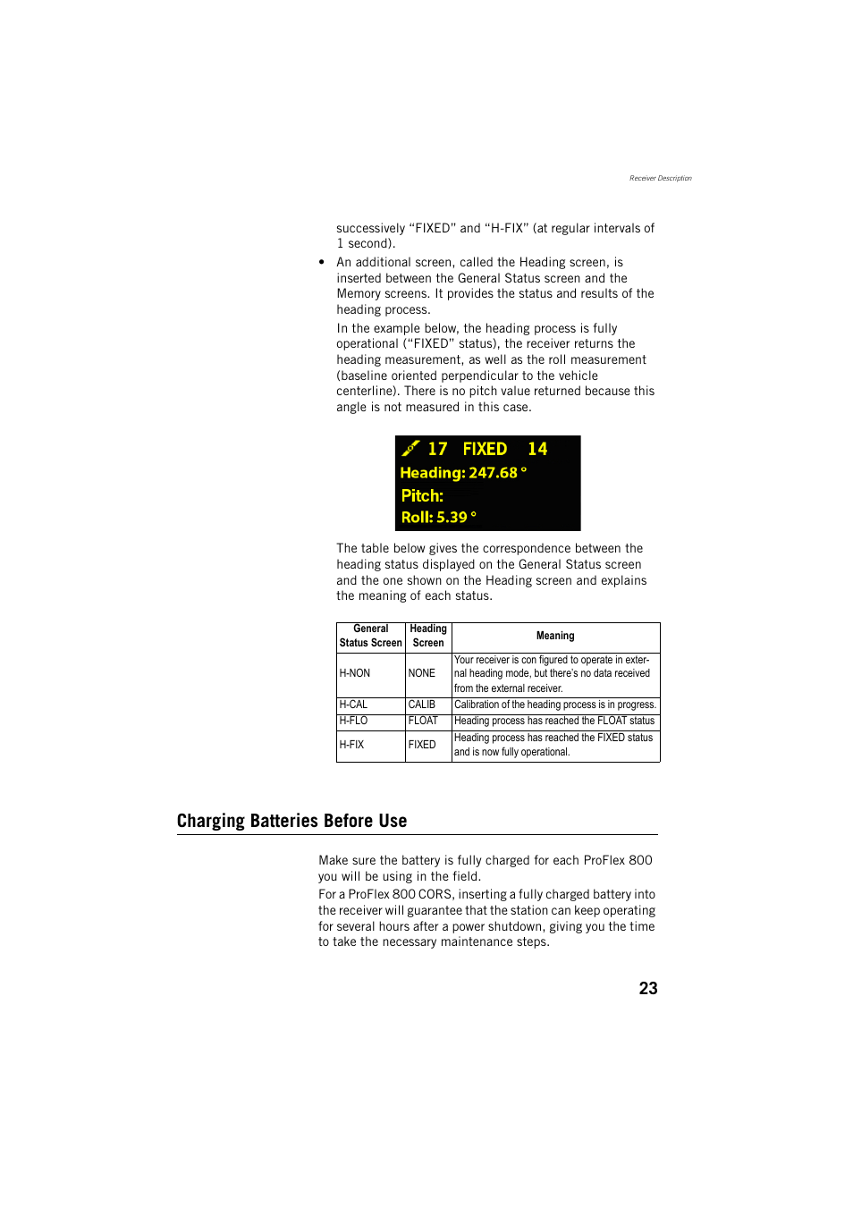 Charging batteries before use | Spectra Precision ProFlex 800 Reference Manual User Manual | Page 37 / 748