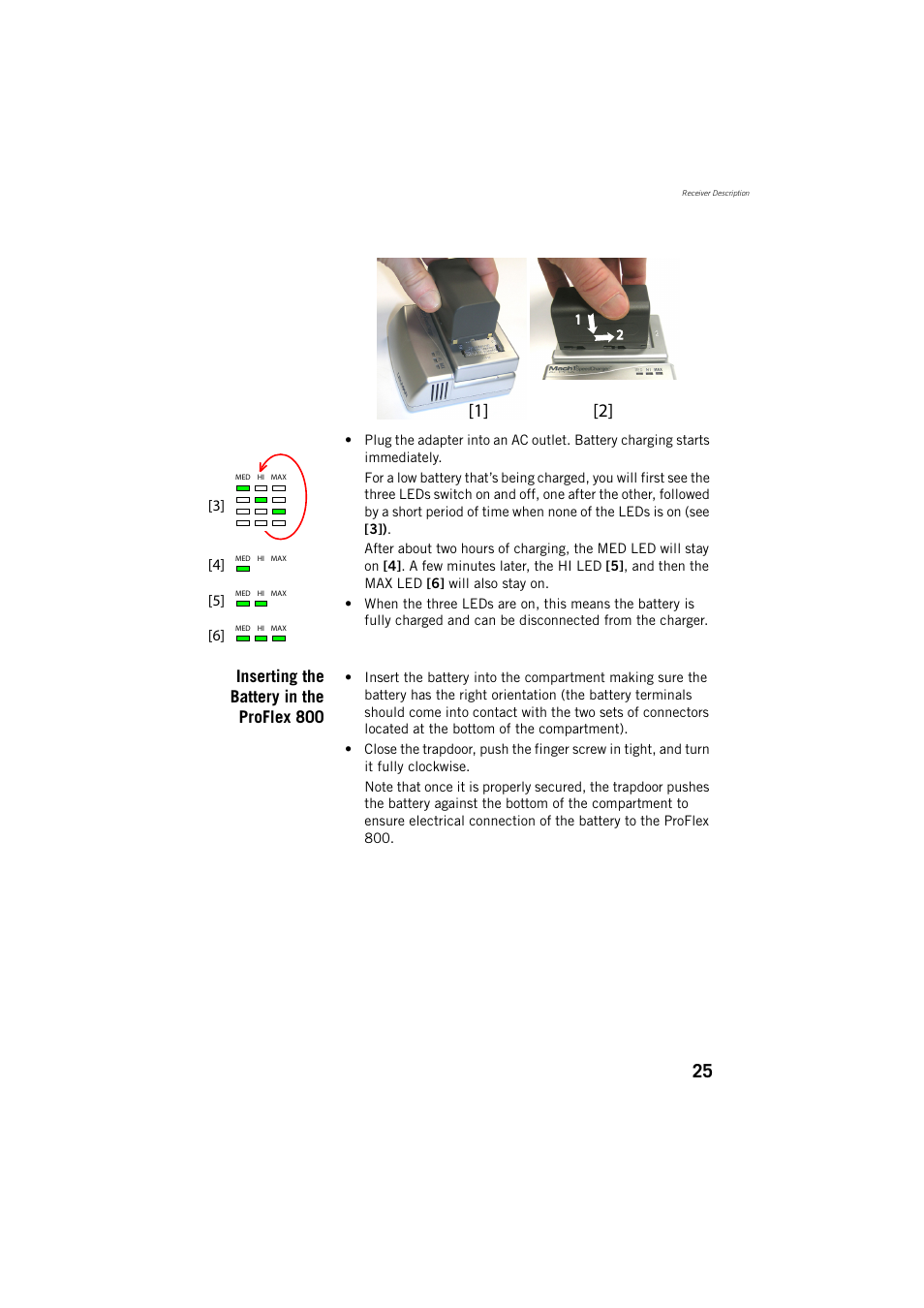 Inserting the battery in the proflex 800 | Spectra Precision ProFlex 800 Reference Manual User Manual | Page 39 / 748