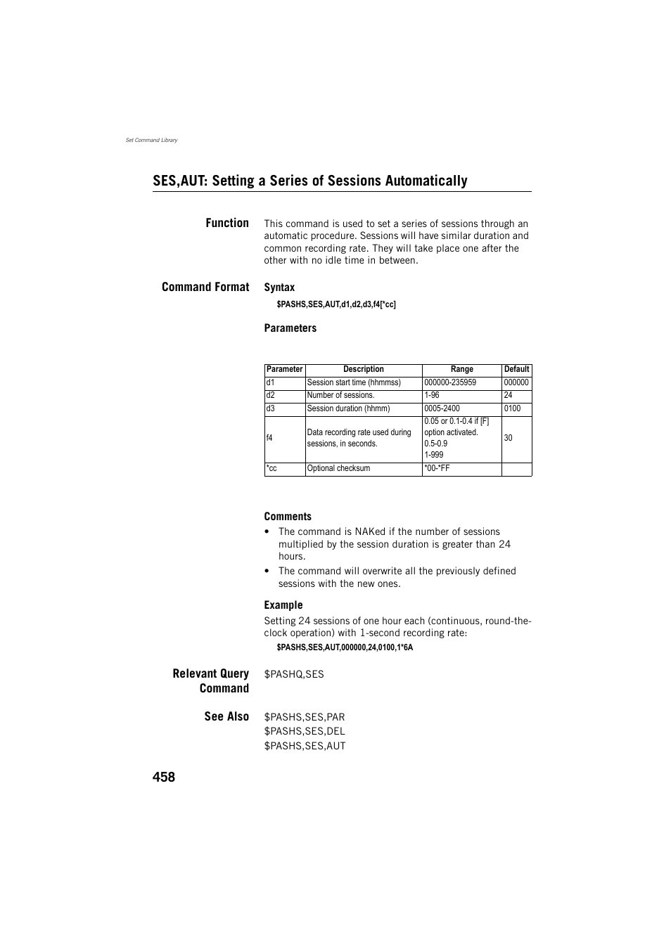 Function, Command format, Relevant query command | See also | Spectra Precision ProFlex 800 Reference Manual User Manual | Page 472 / 748