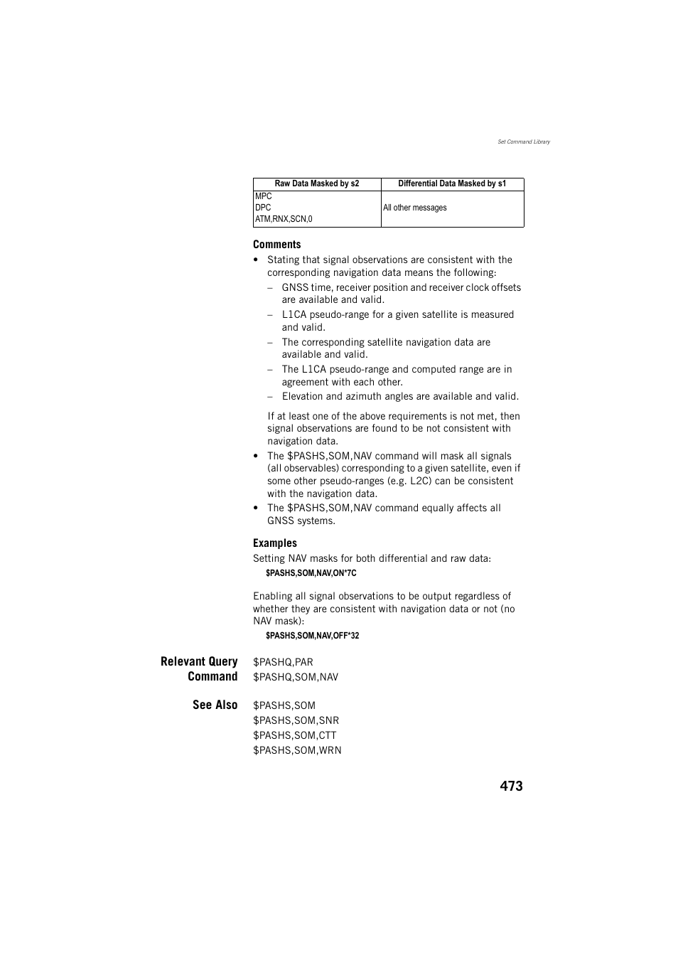 Relevant query command, See also | Spectra Precision ProFlex 800 Reference Manual User Manual | Page 487 / 748