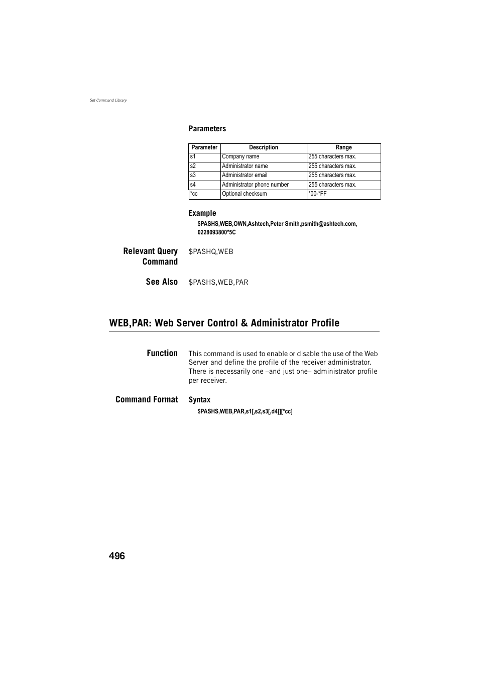 Relevant query command, See also, Function | Command format | Spectra Precision ProFlex 800 Reference Manual User Manual | Page 510 / 748