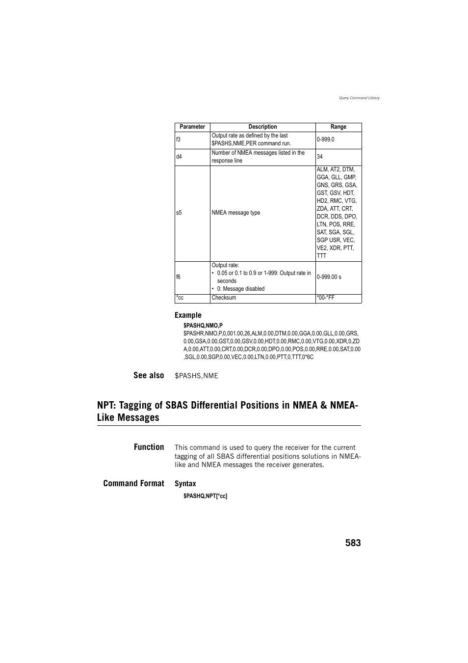 See also, Function, Command format | Spectra Precision ProFlex 800 Reference Manual User Manual | Page 597 / 748