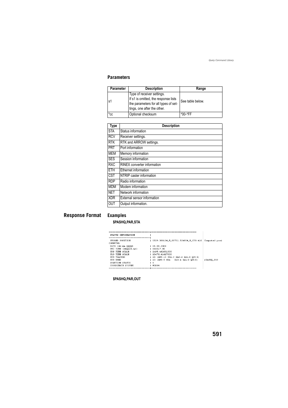 Response format | Spectra Precision ProFlex 800 Reference Manual User Manual | Page 605 / 748