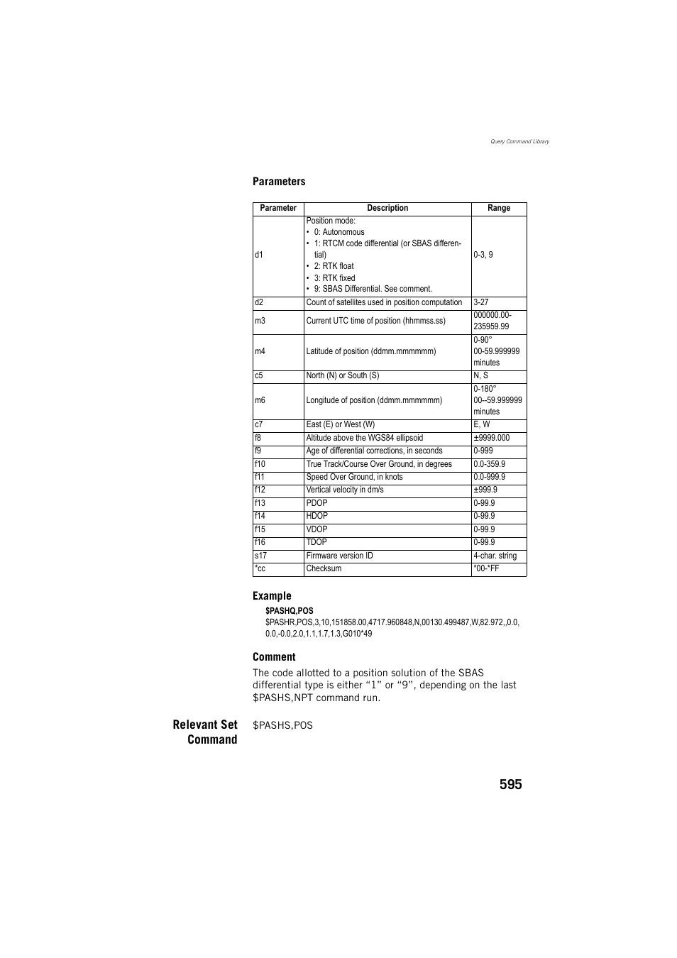 Relevant set command | Spectra Precision ProFlex 800 Reference Manual User Manual | Page 609 / 748