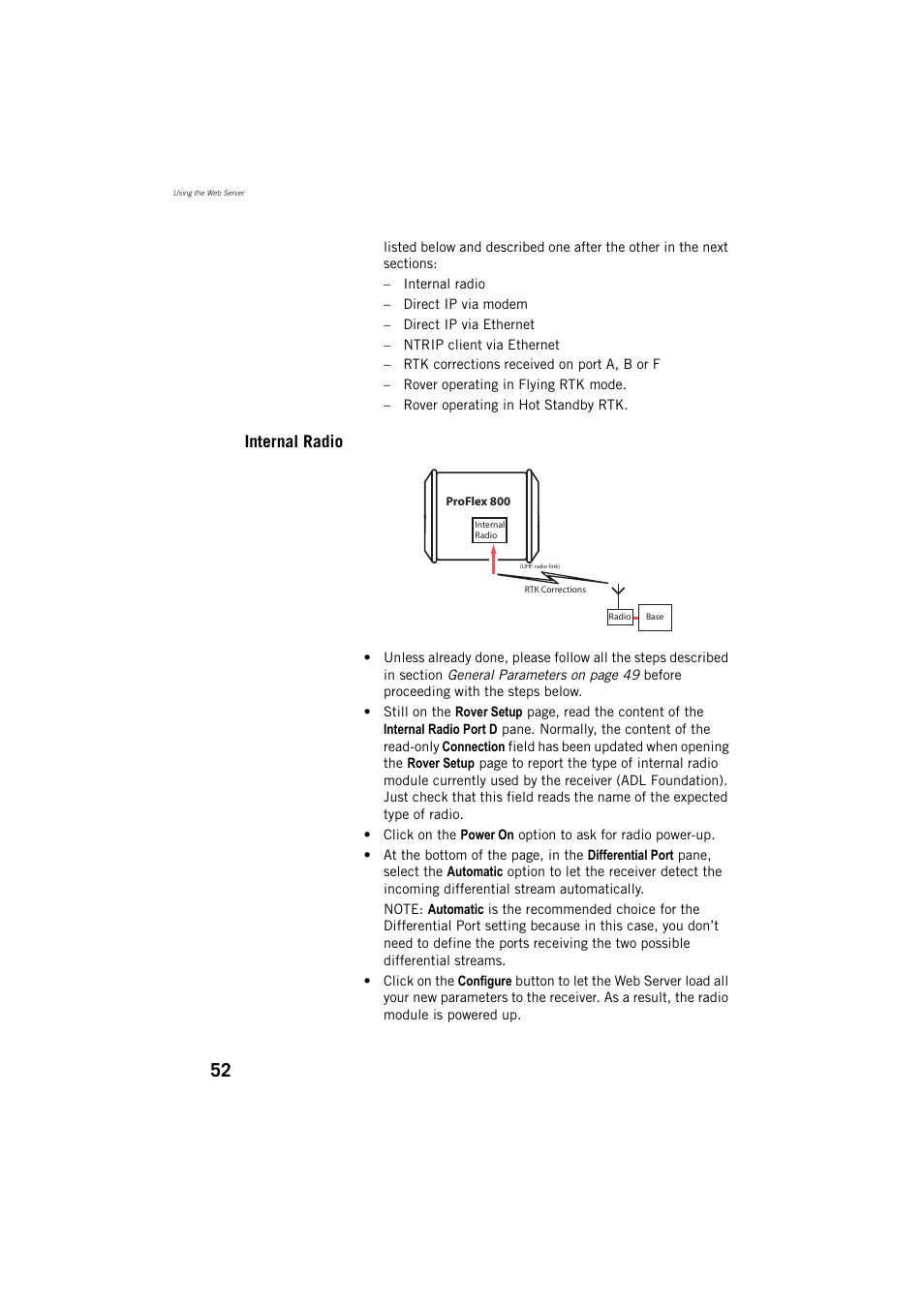 Internal radio | Spectra Precision ProFlex 800 Reference Manual User Manual | Page 66 / 748