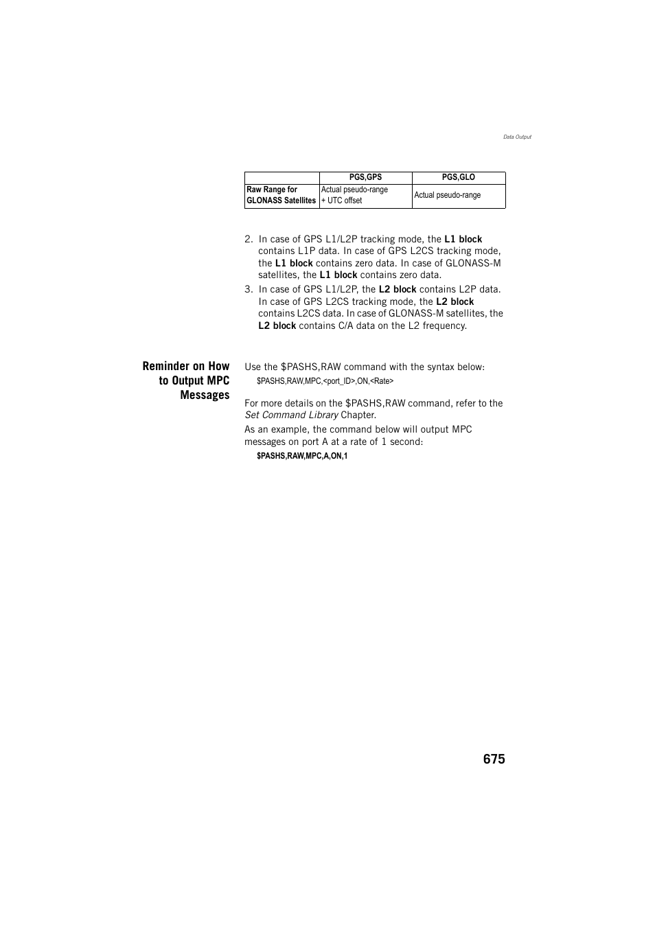 Reminder on how to output mpc messages | Spectra Precision ProFlex 800 Reference Manual User Manual | Page 689 / 748
