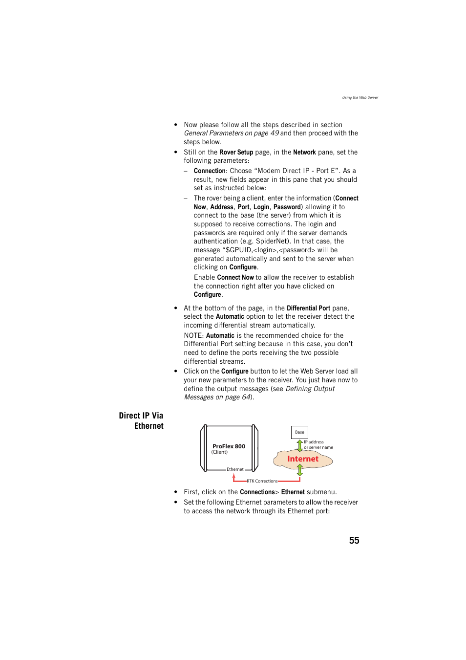 Direct ip via ethernet | Spectra Precision ProFlex 800 Reference Manual User Manual | Page 69 / 748