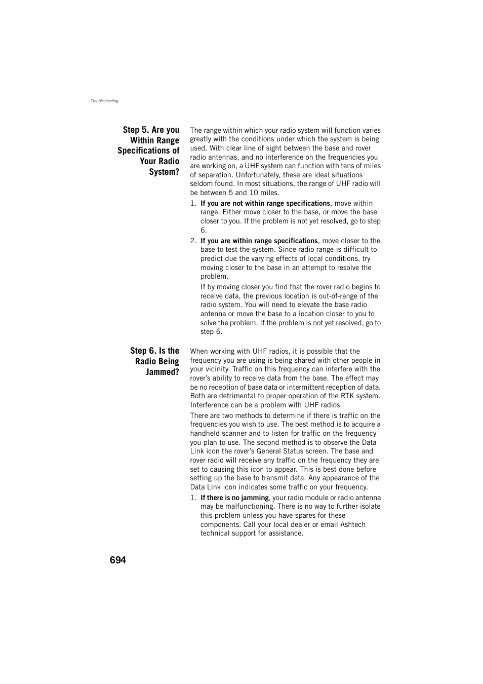Step 6. is the radio being jammed | Spectra Precision ProFlex 800 Reference Manual User Manual | Page 708 / 748