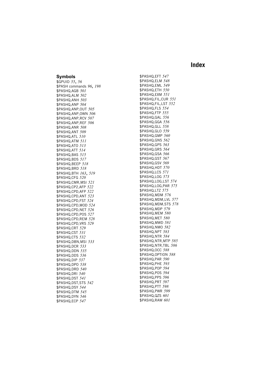 Index | Spectra Precision ProFlex 800 Reference Manual User Manual | Page 731 / 748