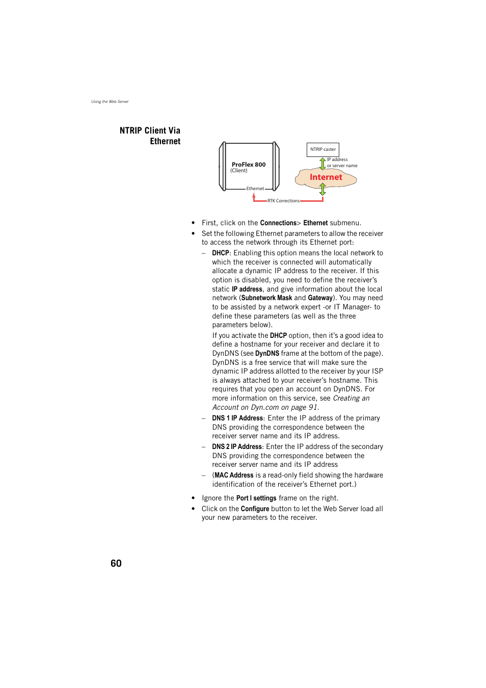Ntrip client via ethernet | Spectra Precision ProFlex 800 Reference Manual User Manual | Page 74 / 748
