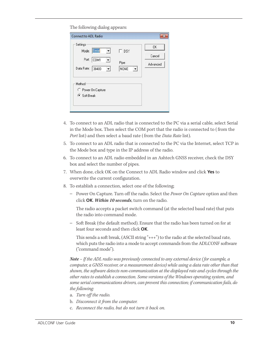 Spectra Precision ADLCONF User Guide User Manual | Page 10 / 36