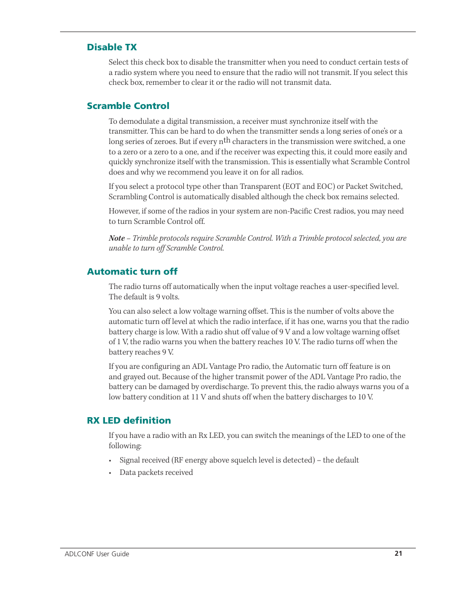 Spectra Precision ADLCONF User Guide User Manual | Page 21 / 36