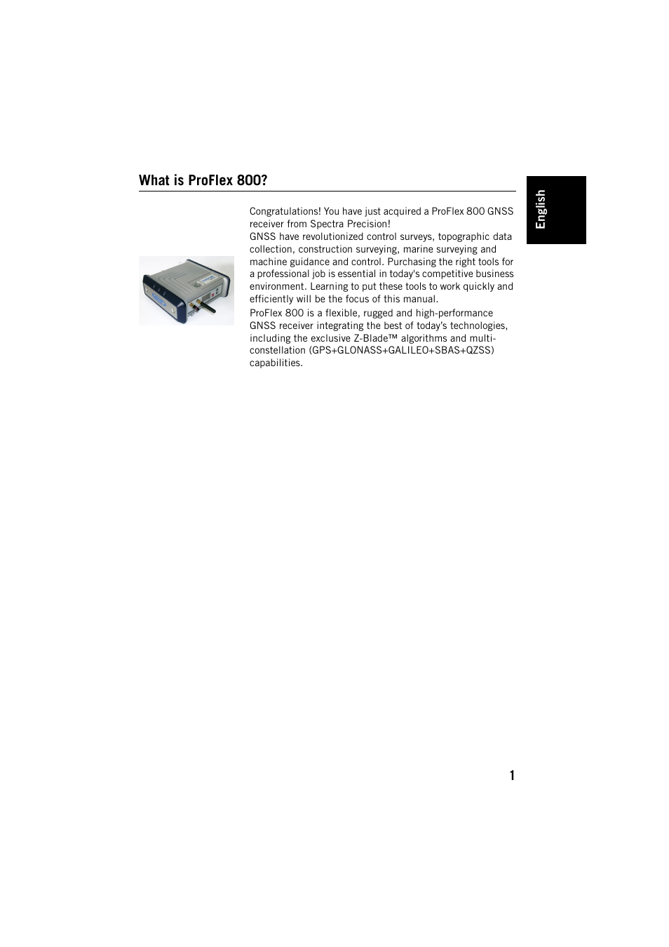 What is proflex 800 | Spectra Precision ProFlex 800 Backpack User Manual | Page 5 / 38