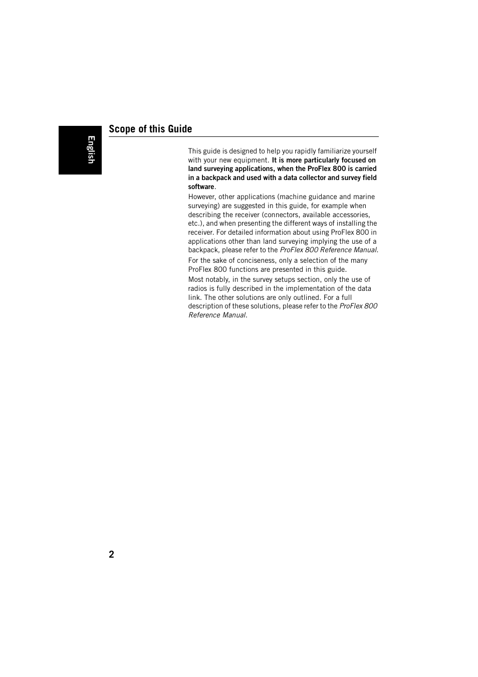 Scope of this guide | Spectra Precision ProFlex 800 Backpack User Manual | Page 6 / 38