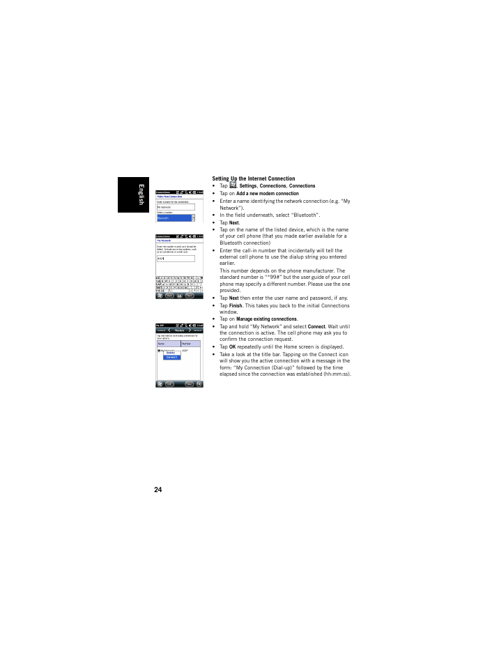 Setting up the internet connection | Spectra Precision ProMark 120/220 Handheld Platform User Manual | Page 30 / 46
