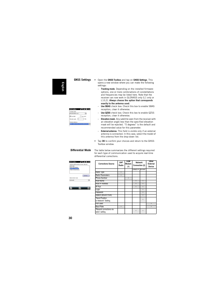 Gnss settings, Differential mode, Gnss settings differential mode | Spectra Precision ProMark 120/220 Handheld Platform User Manual | Page 36 / 46