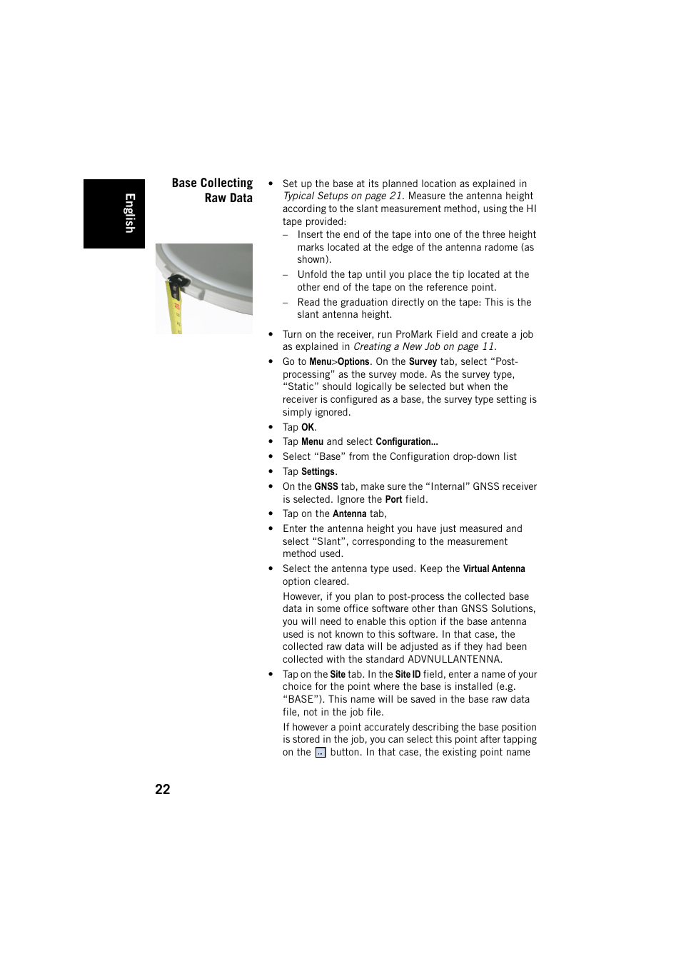 Base collecting raw data | Spectra Precision ProMark Field Software User Manual | Page 28 / 72