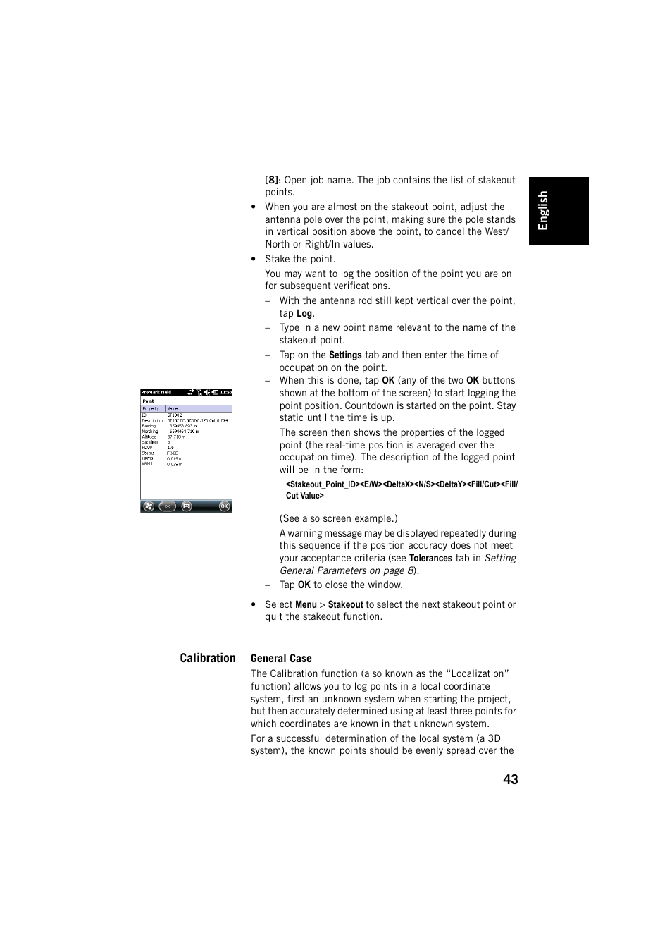 Calibration, General case | Spectra Precision ProMark Field Software User Manual | Page 49 / 72
