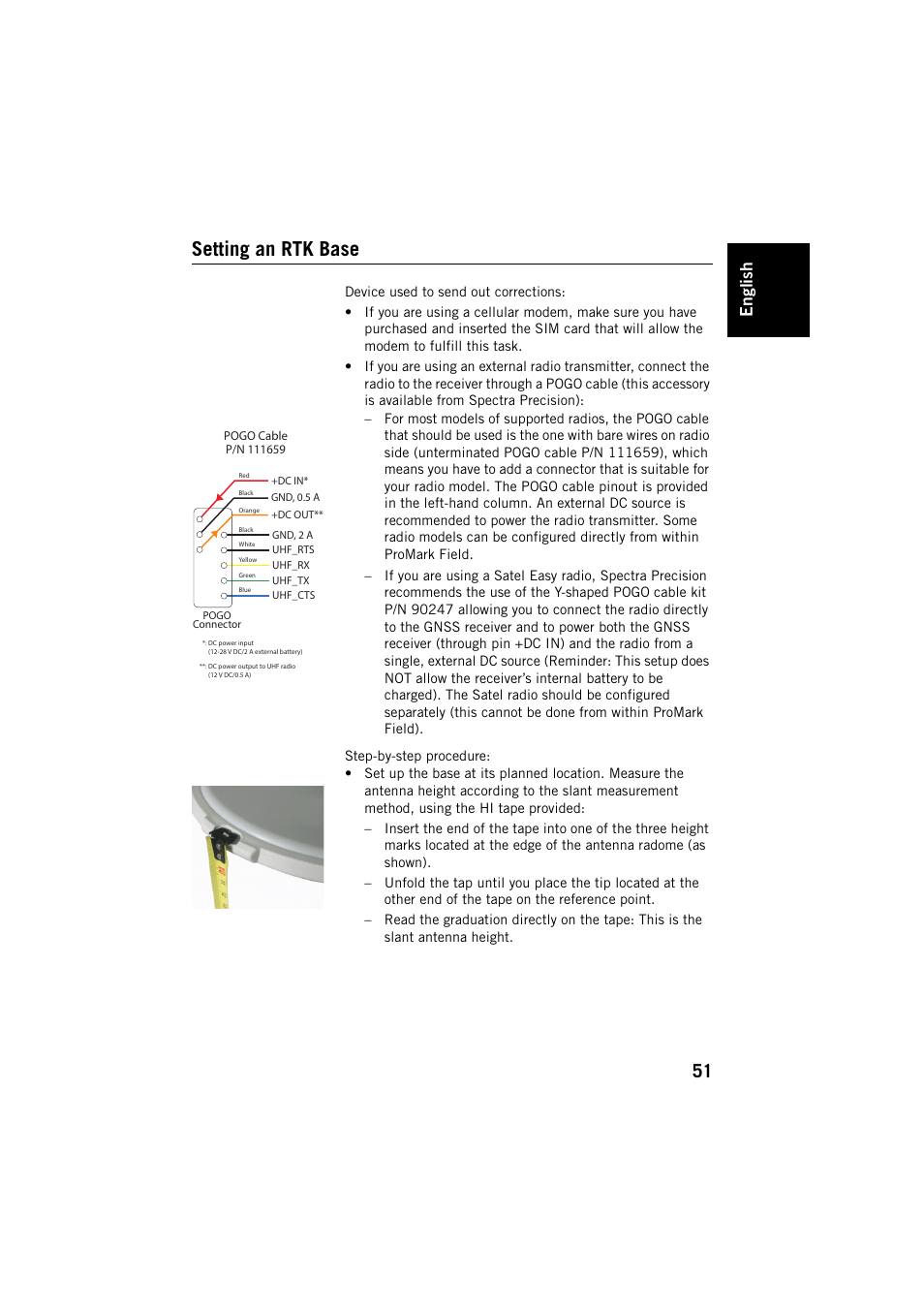 Setting an rtk base, Engl ish | Spectra Precision ProMark Field Software User Manual | Page 57 / 72
