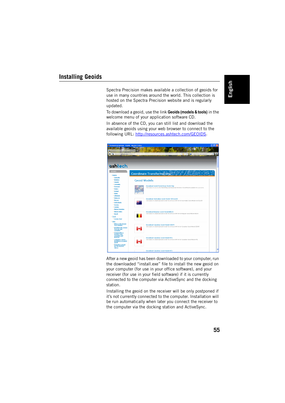 Installing geoids | Spectra Precision ProMark Field Software User Manual | Page 61 / 72